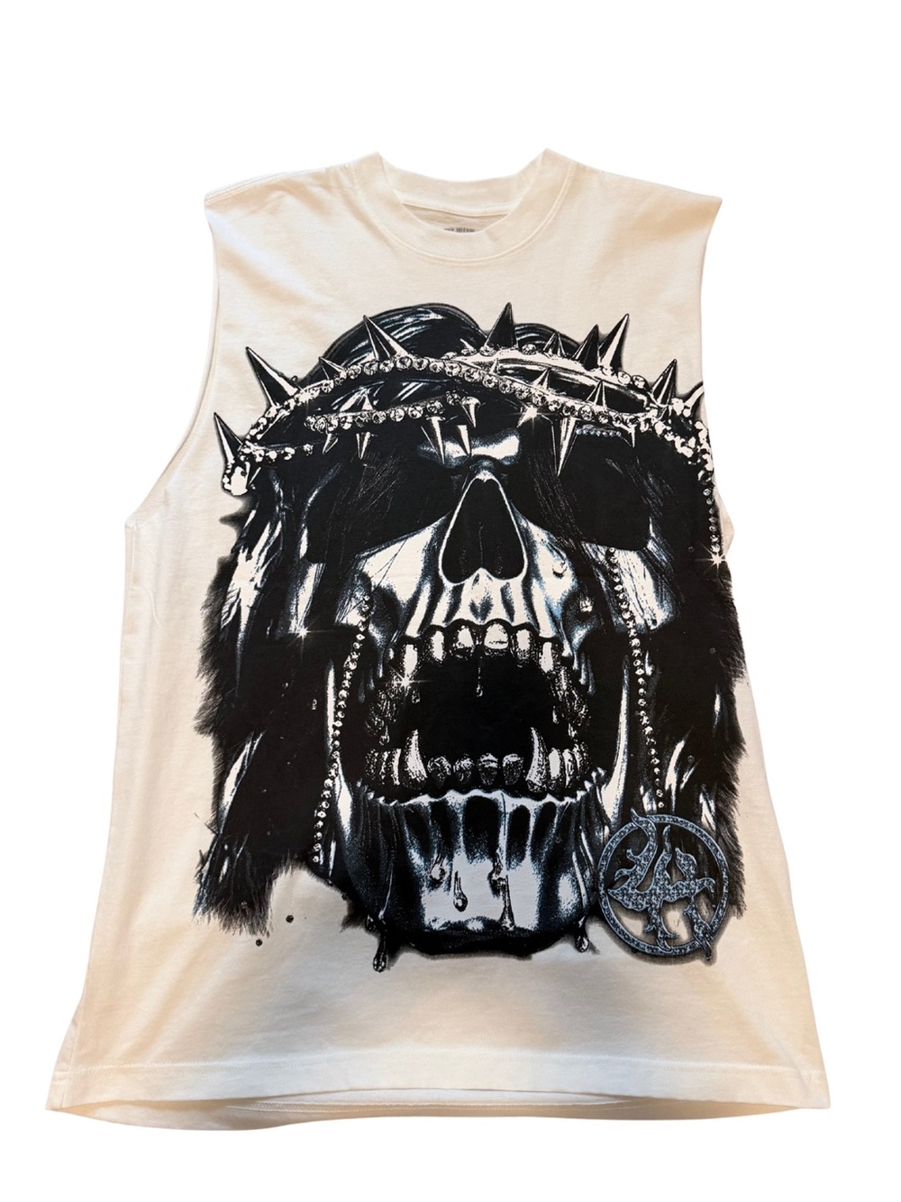 Evil Vice Crowned Skull Sleeveless Graphic Shirt